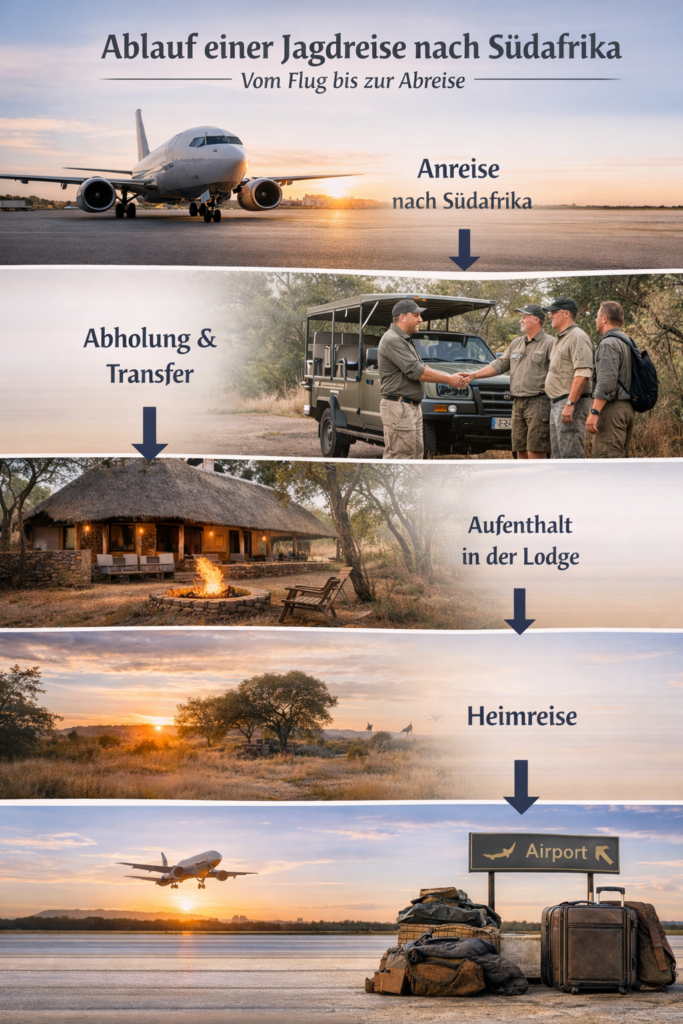 Ablauf Jagdreise vom Ankunft bis zum letzten Tag